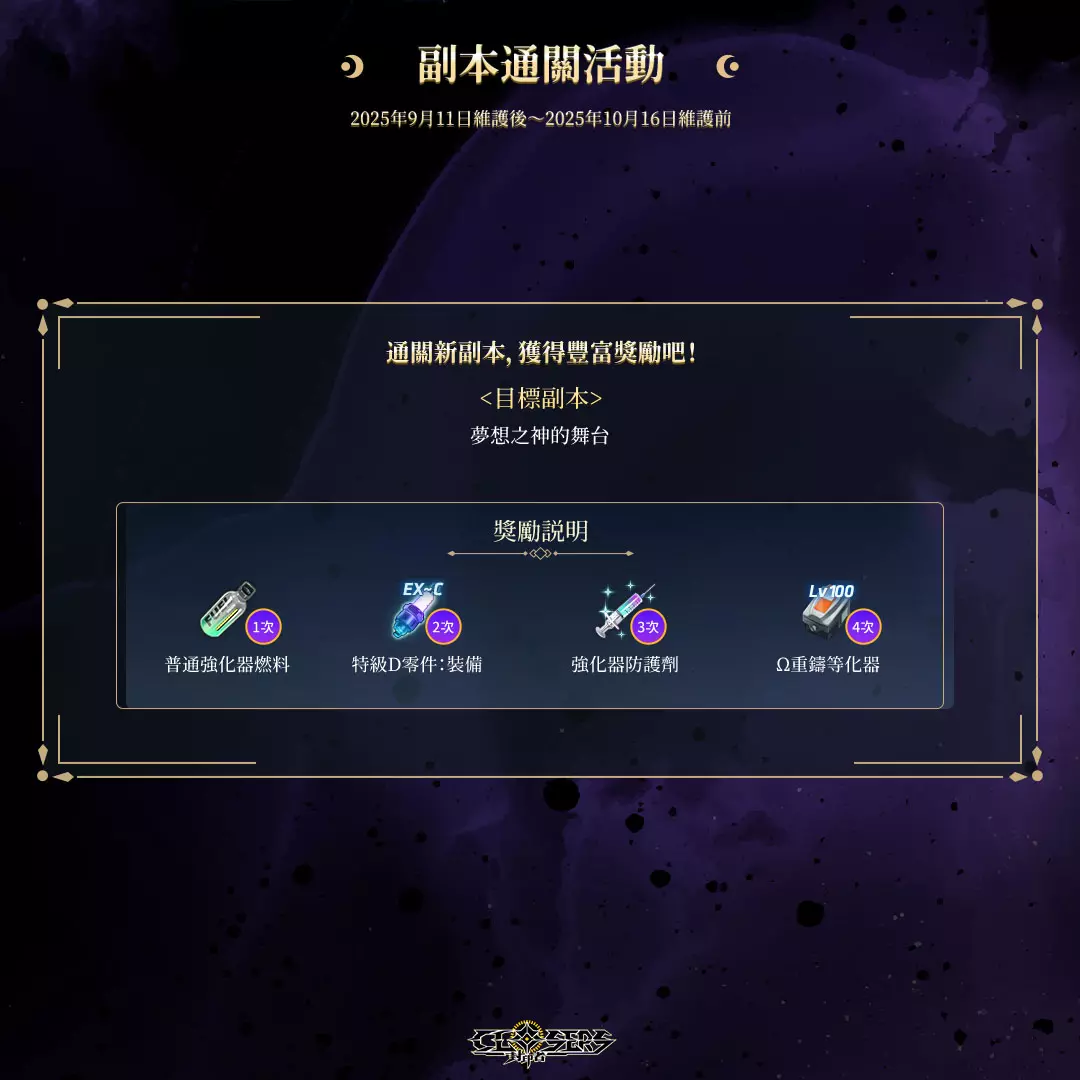 新聞主題：《封印者：CLOSERS》全新副本『D的夢幻劇』華麗登場