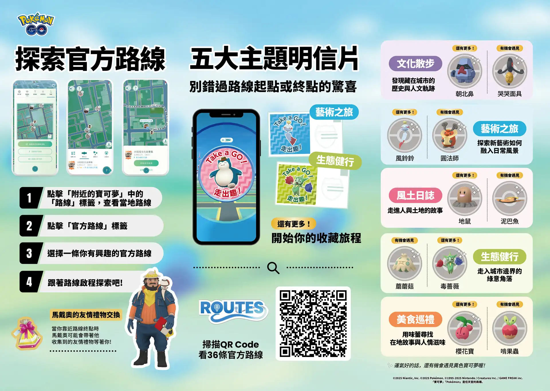 《Pokémon GO》推出「Take a GO！走出趣！」36 條台灣在地「官方路線」！跟著寶可夢一起穿梭城市體驗另類文化樂趣！