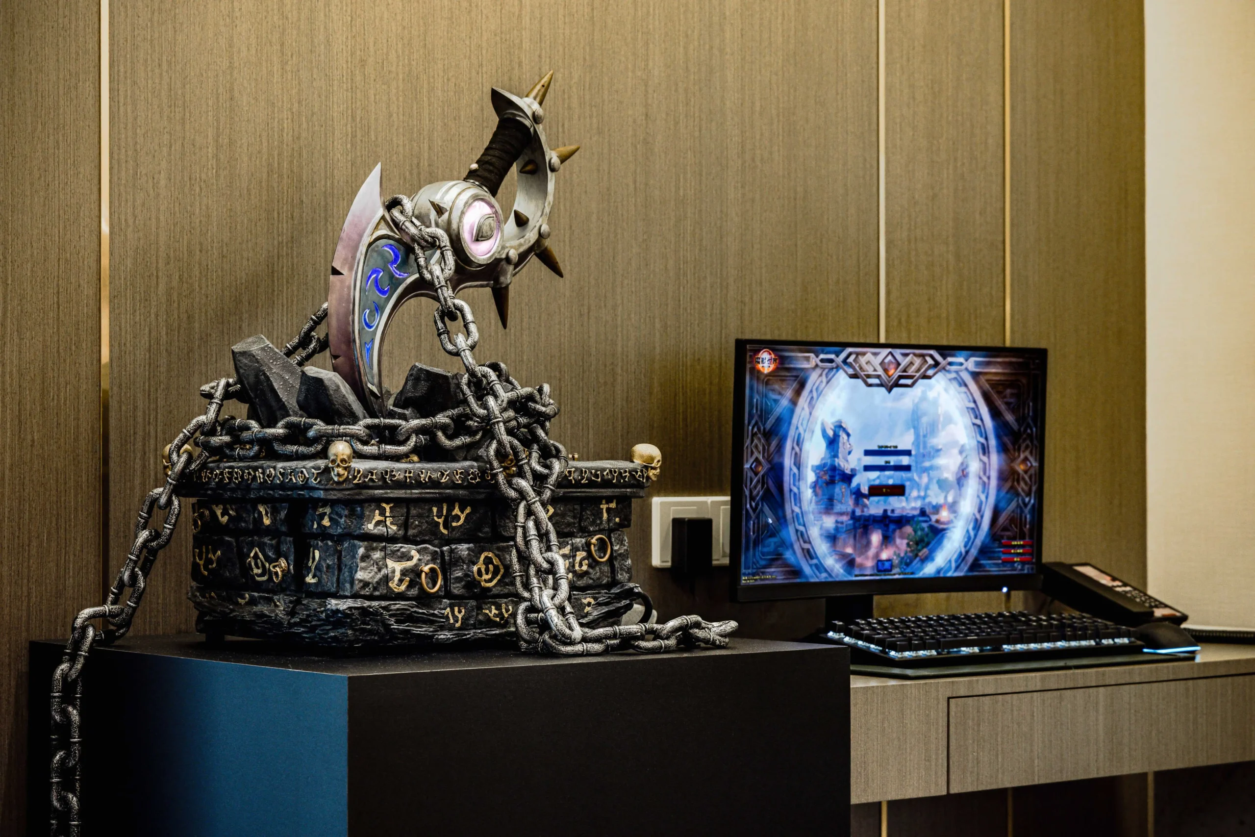 粉絲可以在住宿期間透過《魔獸世界》客製化「薩拉塔斯．黑暗帝國主機」暢玩全新「房屋系統」部分體驗內容，參與社群活動還有機會帶走這台收藏級主機