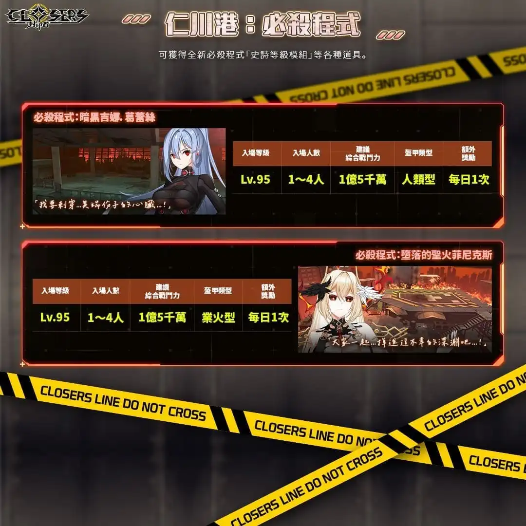 《封印者：CLOSERS》新主線地區「仁川港：鐵鉻號」開放 與準稀有時裝「炫光精靈」登場