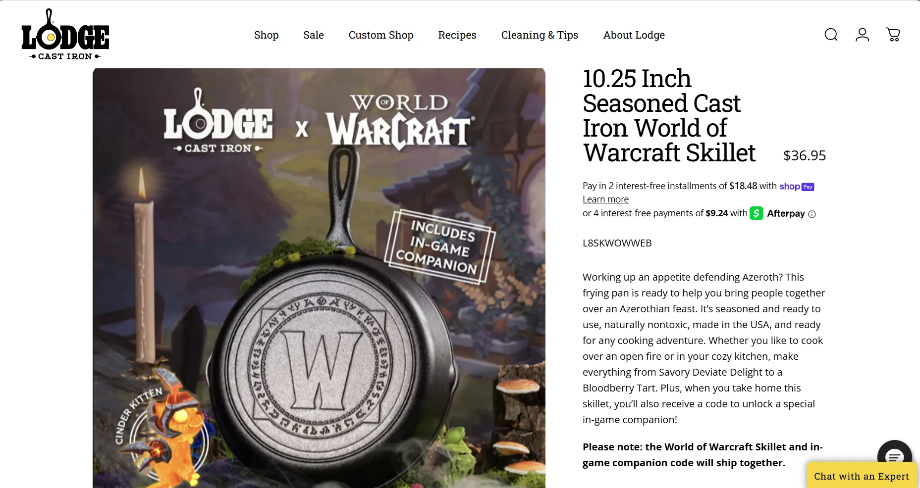 最令人意想不到的周邊,《魔獸世界》與美國廚具品牌 Lodge 聯名合作,推出特別訂製鑄鐵鍋
