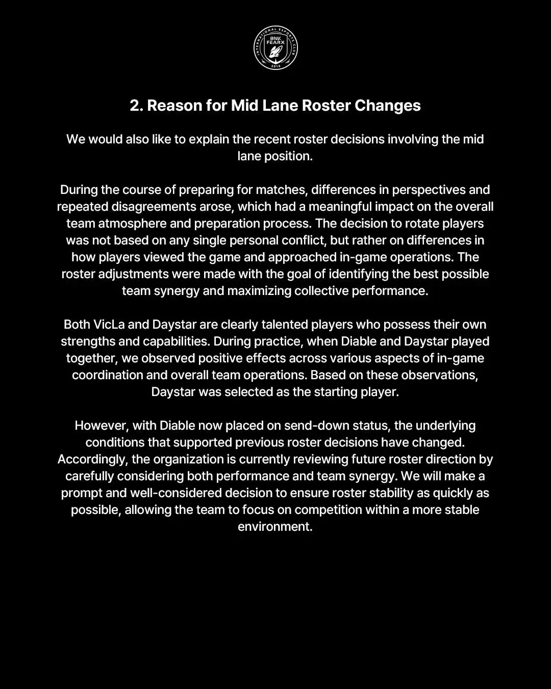 《英雄聯盟》LCK 第二賽段第二輪選手名單地震 Diable 下放二隊 世界亞軍淪為 DNS 第三順位