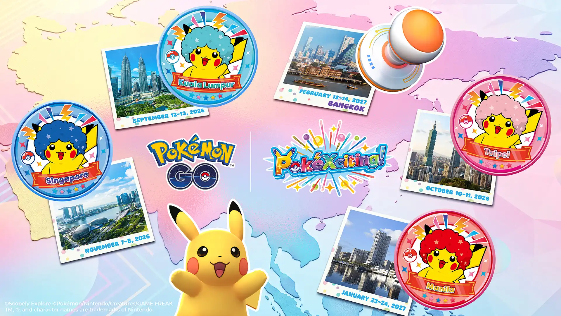 跟著「PokéXciting!」跨地區「GO集章趣」活動 探索亞太地區並遇見「PokéXciting!皮卡丘」！最令人興奮的寶可夢慶典──寶可夢 30 週年活動「PokéXciting!」精彩登場！