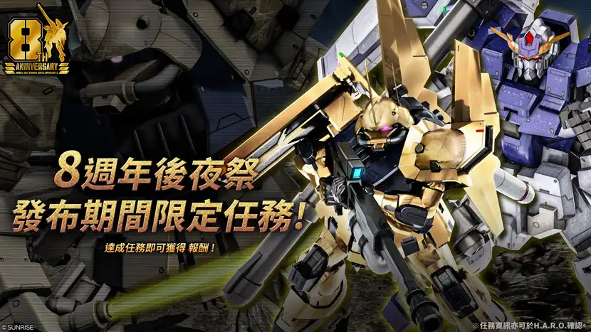 PlayStation®5／PlayStation®4『機動戰士鋼彈 激戰任務２』「8週年後夜祭」盛大開跑！「鋼彈DX」正式參戰！！