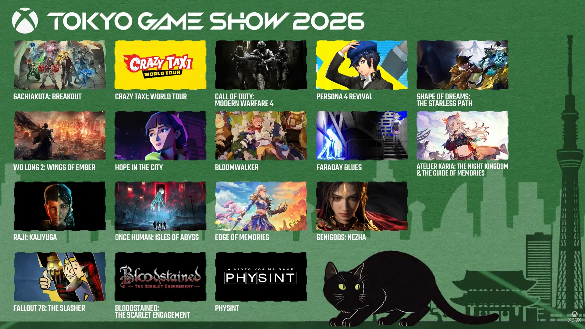 Xbox 東京電玩展 2026 線上發表會懶人包來啦！《臥龍 2：鳳火連天》《女神異聞錄 4 REVIVAL》接連亮相　小島秀夫壓軸公開《PHYSINT》主演