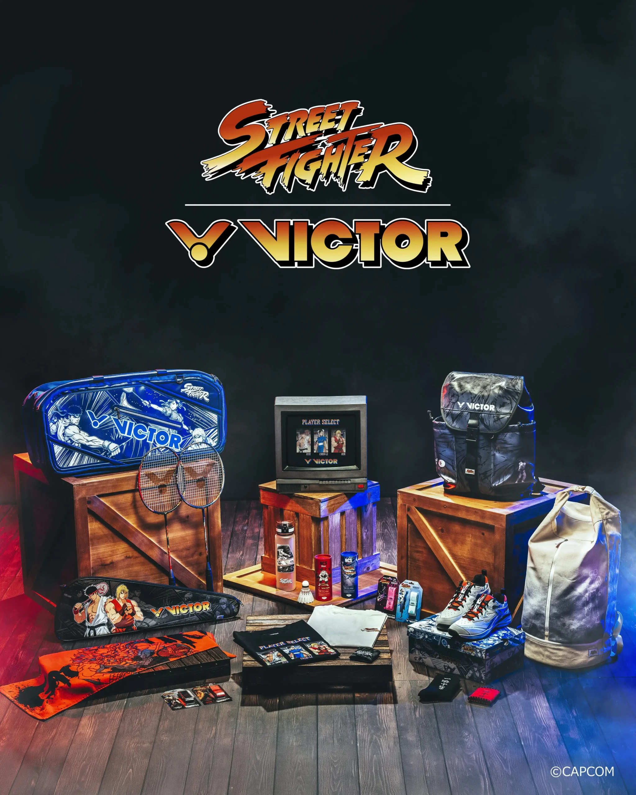 VICTOR 與經典遊戲IP Street Fighter快打旋風跨界開戰​ 格鬥魂注入羽球裝備 VICTOR x Street Fighter 聯名系列熱血登場​