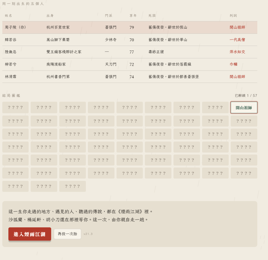 台灣遊戲人用 Claude 三天打造《江湖千萬人》　除了隨機人生還加入充滿俠氣的主線劇情